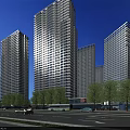Aerial Urban Residential Community Planning With High Rise Buildings Green Areas And Roads