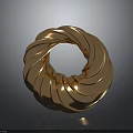 Golden Spiral Ring Shaped Metallic Clothing Accessory With Twisted Design For Trendy Looks