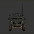 Green Military Tank With Antenna Turret Worn Exterior And Large Wheels