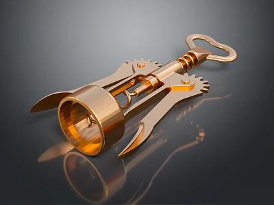Copper Wine Bottle Opener With Elegant Design As Household Living Tool 3d model