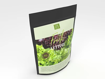 Fresh Green Lettuce Packaging with 100% Organic Vegetable Label Design 3d model