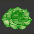 Golden Yellow Rose with Shiny Metallic Layered Petals Exhibiting Glossy Floral Design on Dark Background