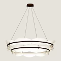 Elegant Multi Layered Chandelier Featuring Petal Shaped White Shades and Golden Frame