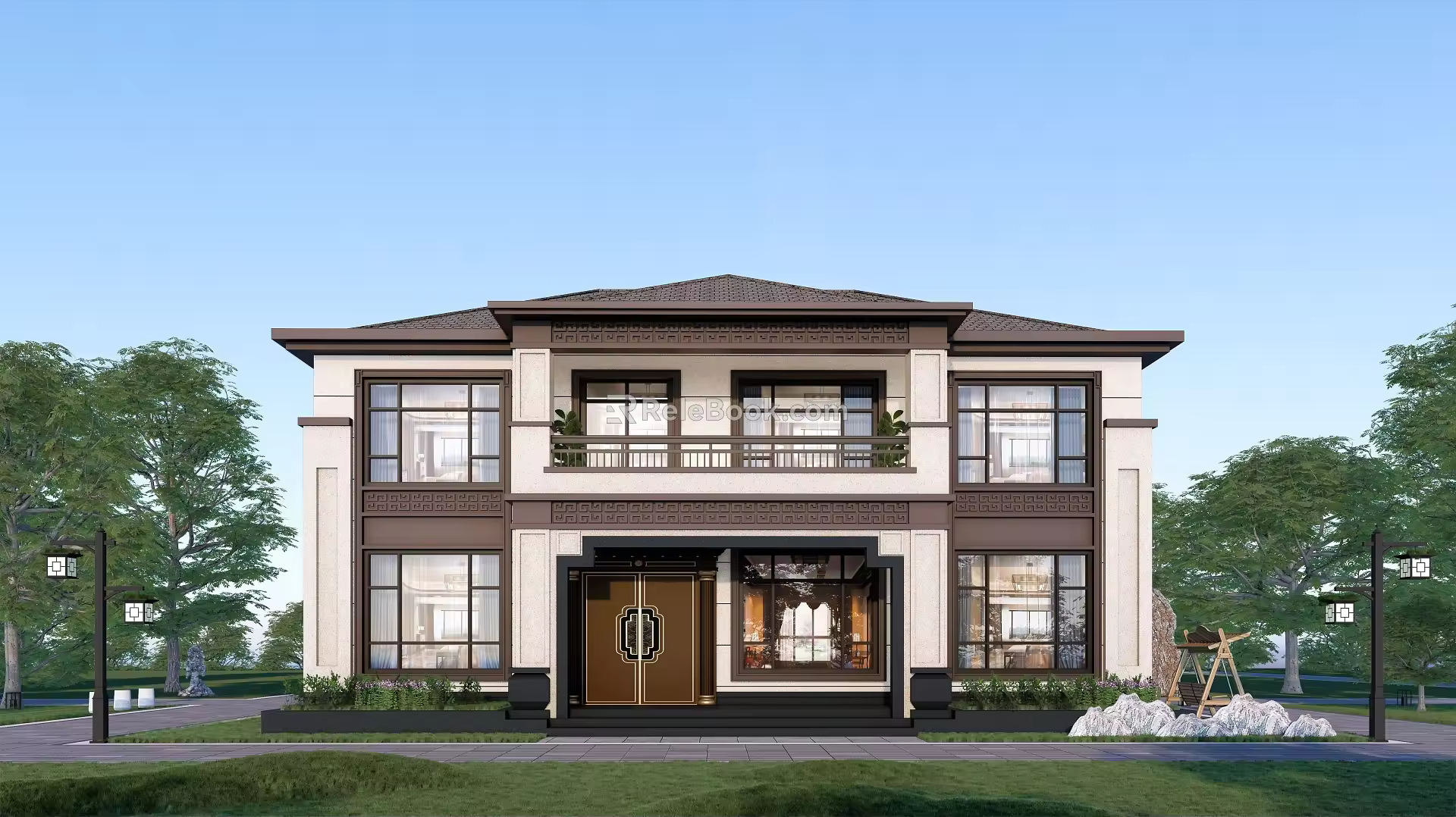 Modern rural self-built villas 3d model