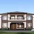 Modern rural self-built villas 3d model