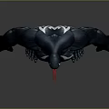 Venom 3D Character With Muscular Build Black Appearance And White Spider Symbol