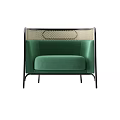 Modern Green Single Sofa With Metal Frame And Woven Backrest Design 3d model