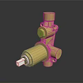 Golden Metal Valve Component With Multiple Connections And Shiny Surface Design