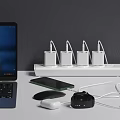 Multi Port USB Charging Station With Laptop Smartphone Smartwatch And Mouse