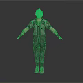 3D Male Character With Gray Jacket Red Accents And Open Arms Pose