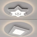 Modern Star Shaped Ceiling Light With Circular Halo And Soft Glow 3d model