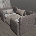 Modern Single Bed Fabric Bed 3d model