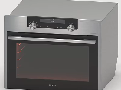 Stainless Steel Kitchen Oven With Digital Display Knob Controls And Glass Door 3d model