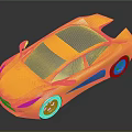 Yellow Sports Car With Sleek Design Black Windows And Rims Parked On Reflective Black Surface