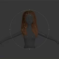 Posed Human Mannequin Figure with Long Red Hair and Detailed Breast Features