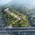 Modern Large Urban Public Garden Landscape Design With Abundant Green Areas And Comfortable Leisure Facilities