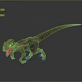 Detailed Realistic Red Black Striped Tyrannosaurus Rex 3D Model Standing Pose Sharp Claws
