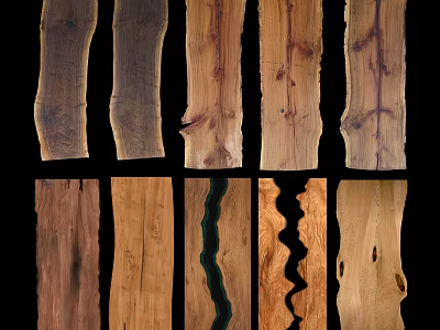 Natural Stone And Wood Slabs With Various Textures For Home Decor Projects 3d model