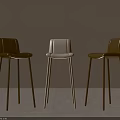 Modern Minimalist Bar Stools In Black White Brown With Leather Seats And Metal Legs