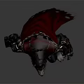 Game Fantasy Wolf Headed Humanoid Warrior Character With Ornate Armor And Red Cloak