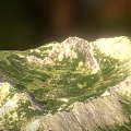 Mountain Garden Landscape With Green Vegetation And Rocky Natural Terrain