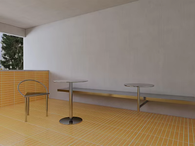 Industrial LOFT Table and Chair Combination Coffee Table and Chair 3d model