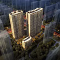 Modern High Rise Residential Buildings In Urban Area With Greenery And Roads