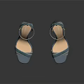 Elegant Blue High Heel Sandals With Ankle Strap Strappy Design And Light Colored Sole