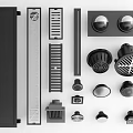 Modern Bathroom Accessories Including Floor Drains Vents And Metal Covers