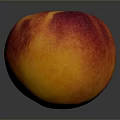Fresh Ripe Peach With Juicy Red And Yellow Skin On Dark Background