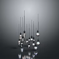 Modern Hanging Decorative Light Fixtures With Various Shapes And Reflective Surfaces