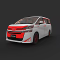 White Toyota Alphard With Red Accents And Stylish Red Wheels Design
