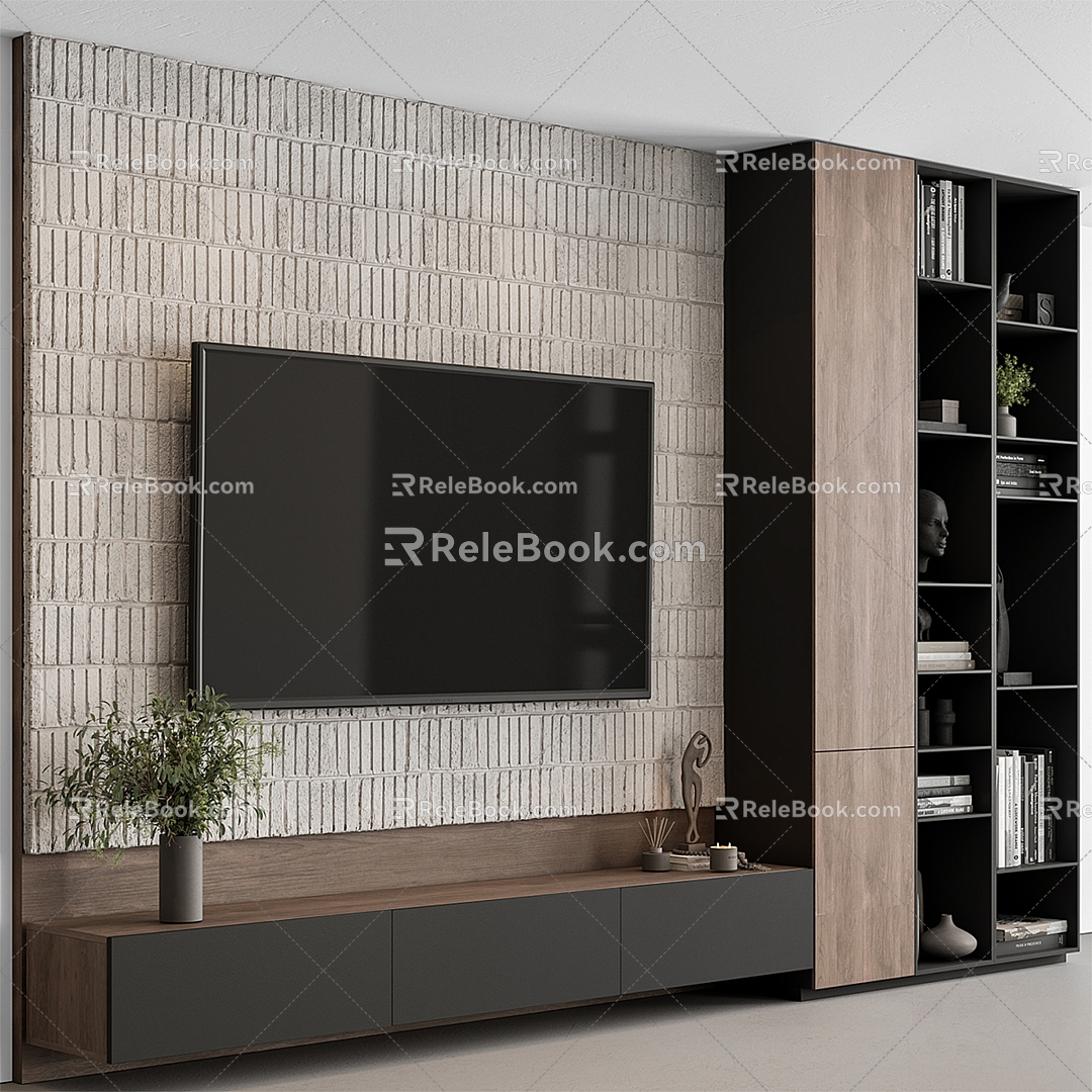 TV background wall model