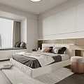 Modern Minimalist Bedroom Interior Design With Platform Bed Wall Cabinets And Lighting Strip