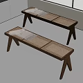 New Chinese Style Bed End Stool Combination Bench Sofa Stool Shoe Changing Stool 3d model