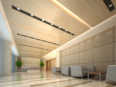 Modern Hall Lobby 3d model