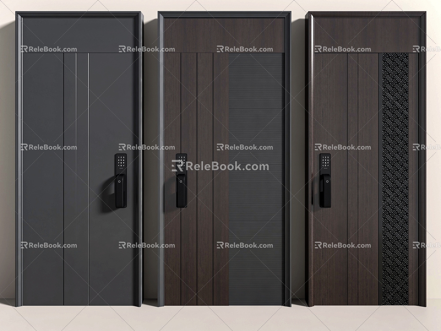 Password door security door entry door 3d model