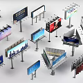Various Types Of Billboards With Different Designs And Structures For Advertising
