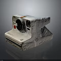 Vintage Polaroid Camera With Classic White Body And Red Button Design