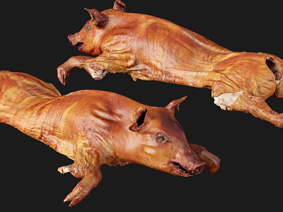 Delicious Whole Roast Suckling Pig With Crispy Golden Skin Perfectly Cooked 3d model