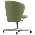 Green Upholstered Office Chair with Modern Design and Five Star Metal Base