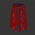 Stylish Women's Blue And Gray Patchwork Skirt With Decorative White Trim Details