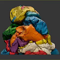Colorful Clay Pile Stacked With Multiple Bright Colors And Textured Surface On Dark Background
