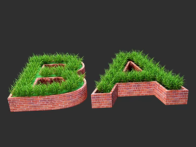 modern flower bed green flower bed 3d model modern flower bed green flower bed 3d model