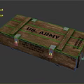 US Army Wooden Crate With Metal Clasps Rope Handle And Military Labels