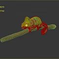 Lizard Anime Lizard Chameleon Cartoon Lizard Reptile Cold Blooded Animal Reptile Class 3d model