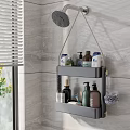 Modern Bathroom Corner Shelf with Two Tier Wall Mounted Design for Shower Toiletries Storage