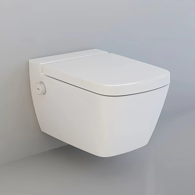 Modern Wall Mounted White Toilet with Sleek Design and Clean Lines in Contemporary Bathroom Space 3d model