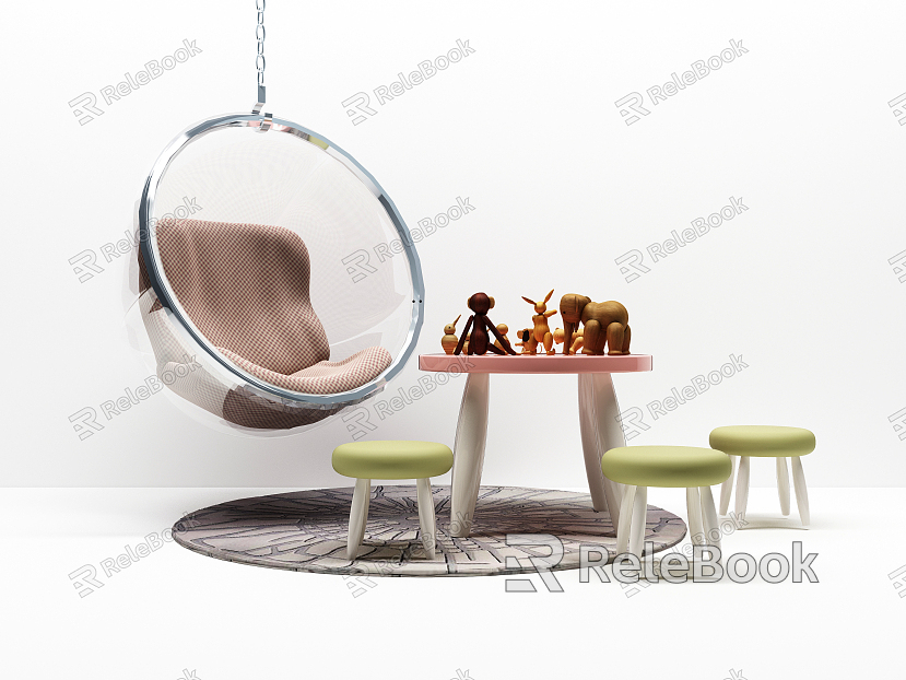 Modern Children's Table and Chair Children's Leisure Chair Combination model