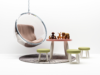 Modern Children's Table and Chair Children's Leisure Chair Combination 3d model